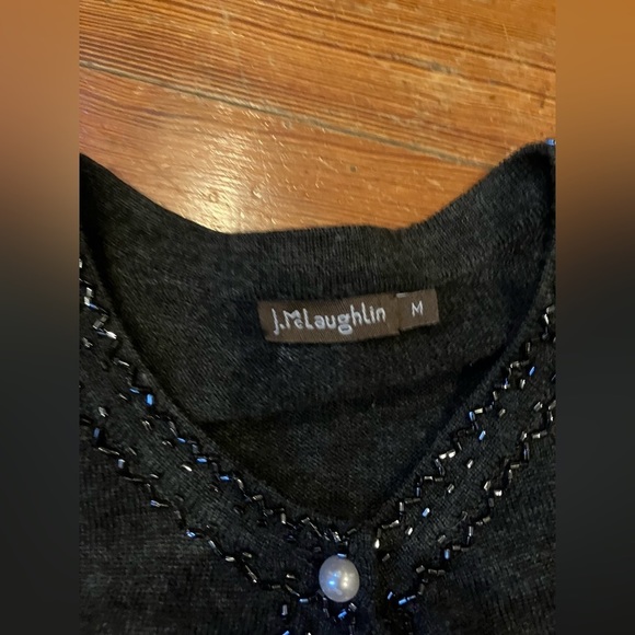 J. McLaughlin 100% Merino Wool Cardigan with Buttons, Size Medium - Picture 4 of 9